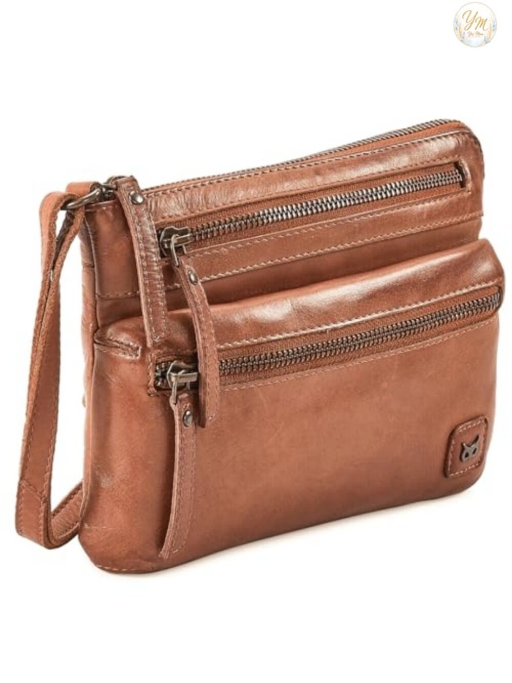 Small Leather Crossbody Bag for Women Adjustable Sling Purse Multi Pocket